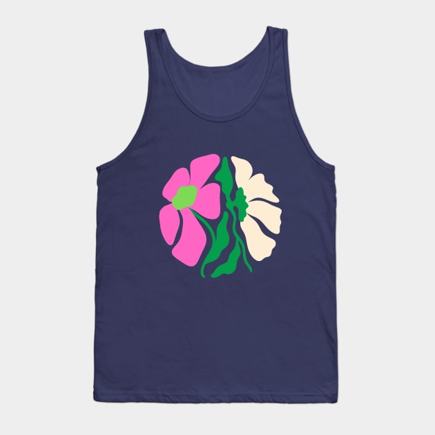 Beautiful Summer Floral Illustration Art T-shirt Tank Top by Royal Tings